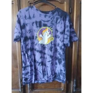 Buc-ees T-shirt Halloween 2024”Hey Boo” Sz Medium‎ Purple/Black Tie Dye